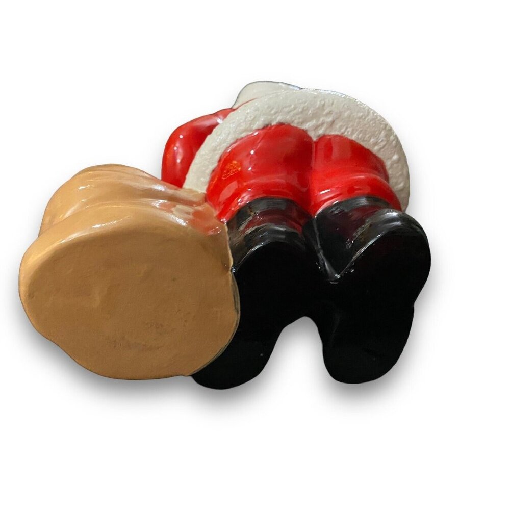 Vintage Santa Claus Christmas Decor Candy Holder Planter Ceramic Mold 10" - Picture 4 of 4